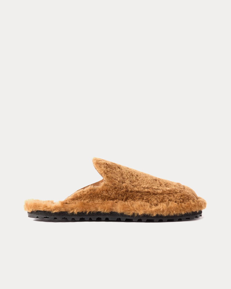 Dries Van Noten Shearling Camel Mules - 1