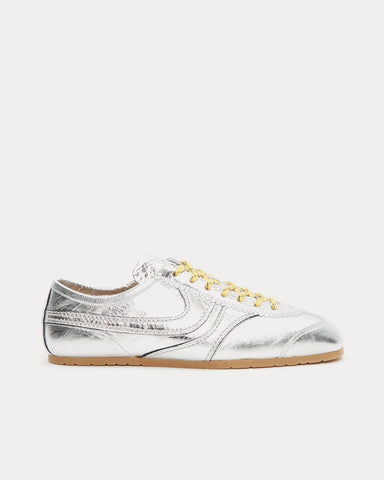 Dries Van Noten 70's Leather Silver Low Top Sneakers