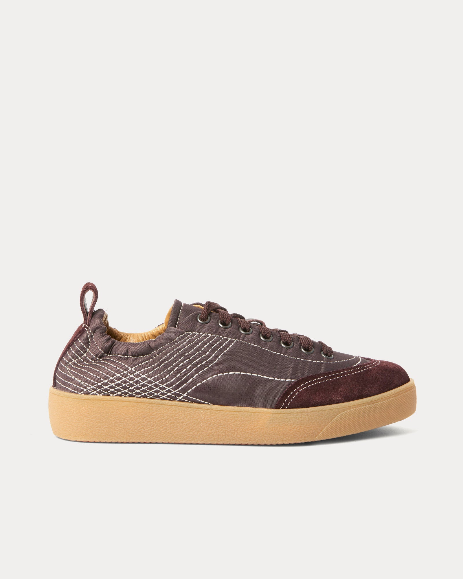 Dries Van Noten Quilted Brown Low Top Sneakers - 1