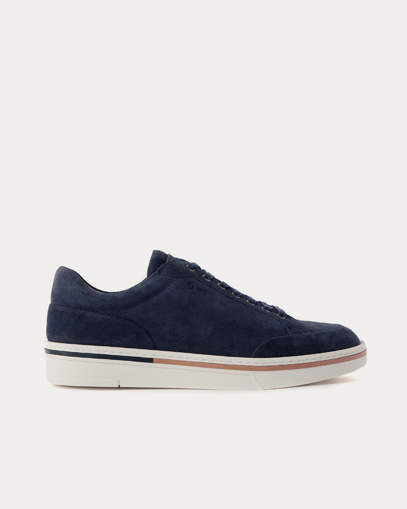 Dunhill Metropolitan Suede Navy Low Top Sneakers - 1