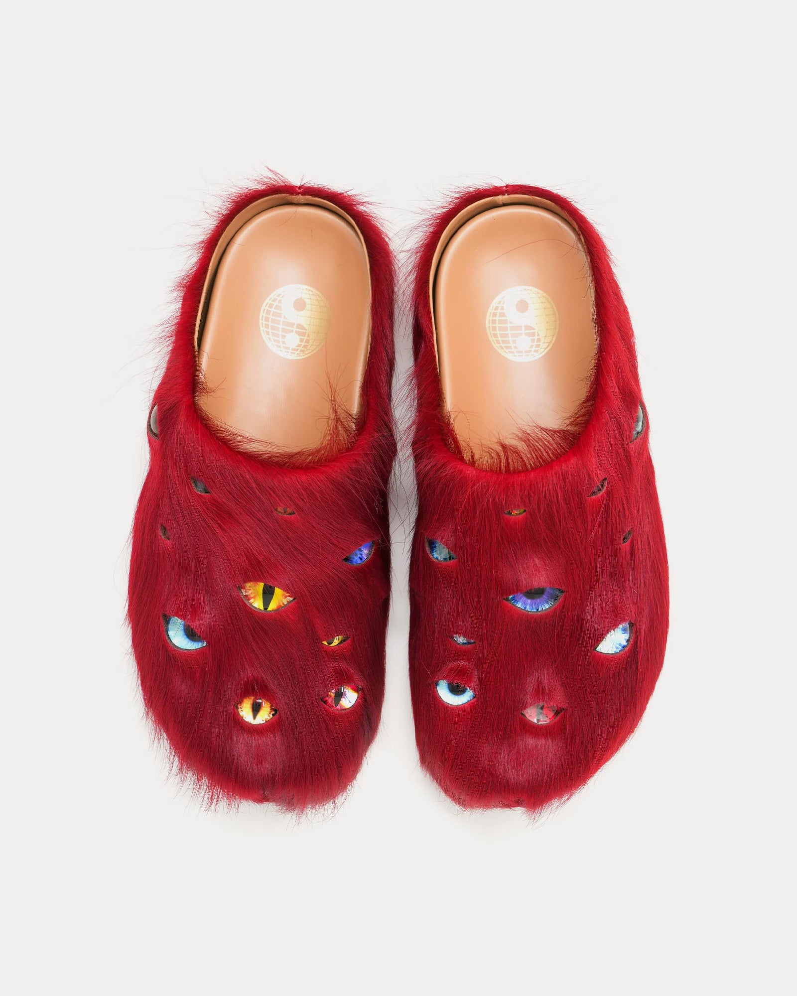 Esenes Eyeball Red Mules - 2