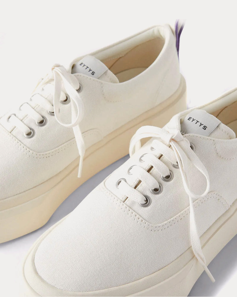 Eytys Mother II Canvas White Low Top Sneakers - 3