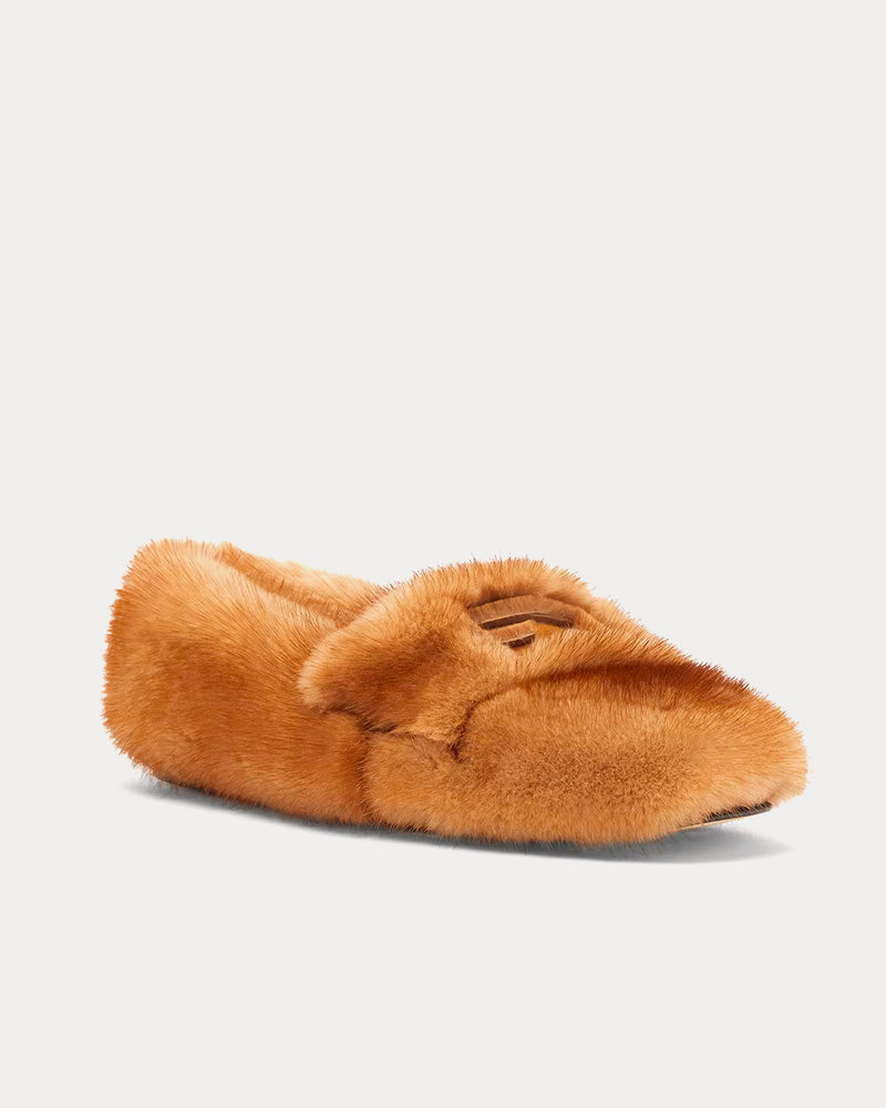 Fendi Baguette Mink Beige Loafers - 3