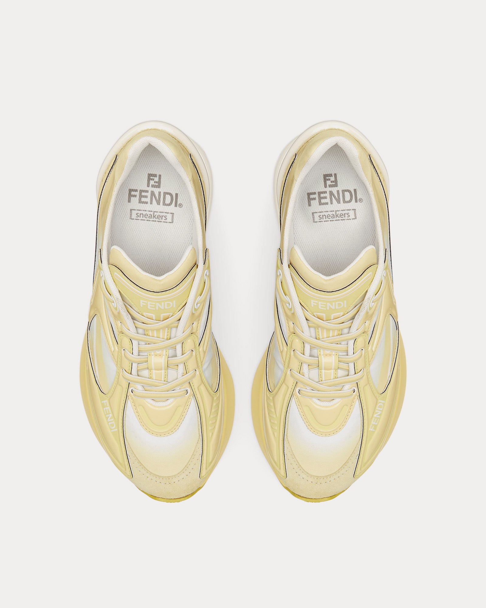 Fendi First 1 Nylon Yellow Low Top Sneakers - 2