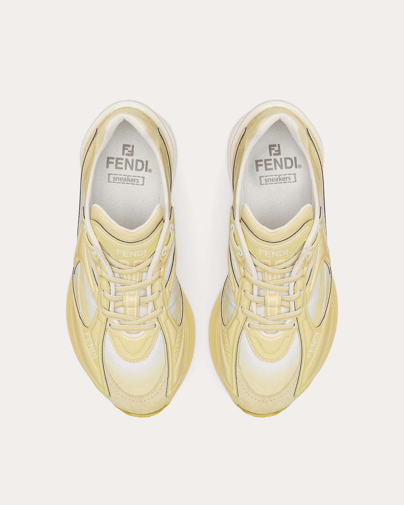 Fendi First 1 Nylon Yellow Low Top Sneakers - 2