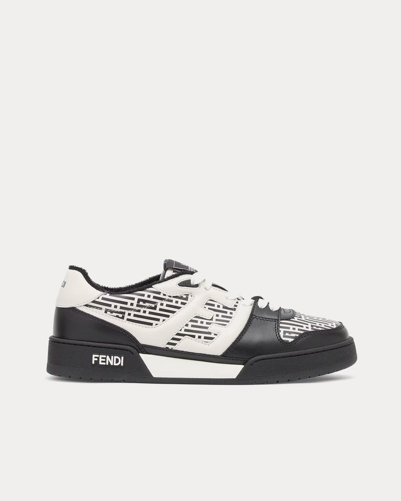 Fendi by Stefano Pilati Match Leather White / Black Low Top Sneakers - 1