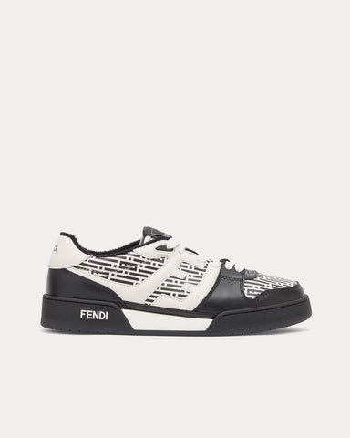 Fendi by Stefano Pilati Match Leather White / Black Low Top Sneakers