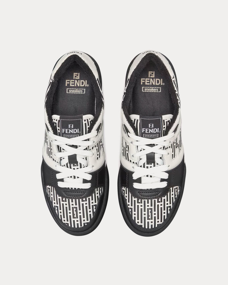 Fendi by Stefano Pilati Match Leather White / Black Low Top Sneakers - 2