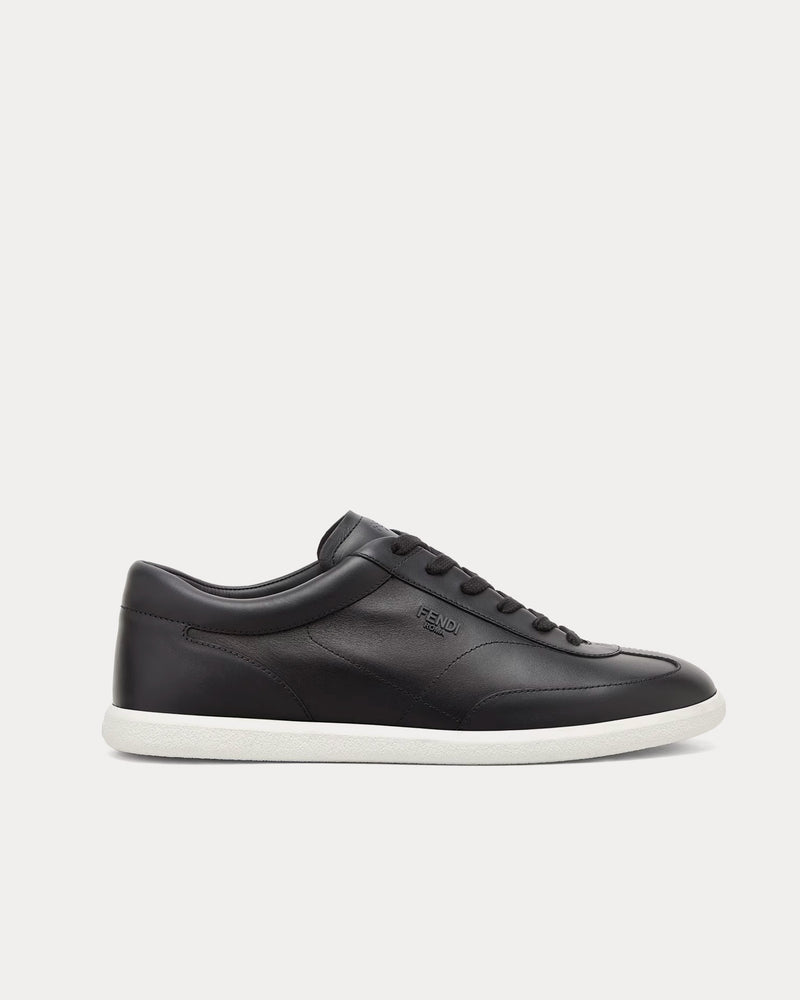 Fendi by Stefano Pilati Slim Leather Black Low Top Sneakers - 1