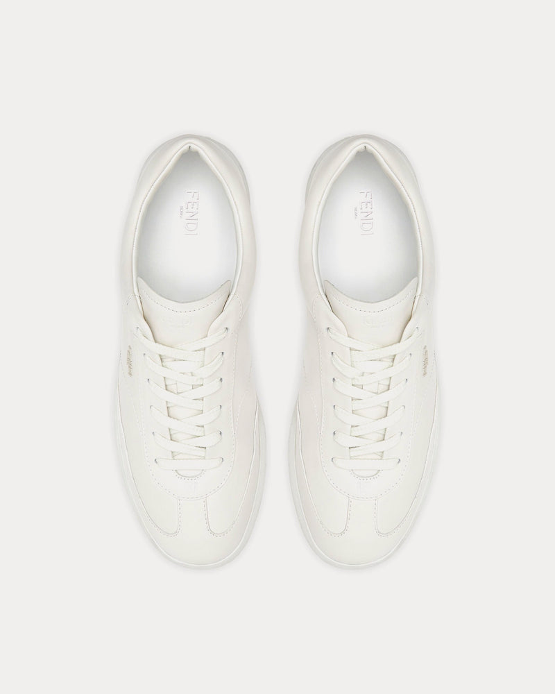 Fendi by Stefano Pilati Slim Leather White Low Top Sneakers - 2