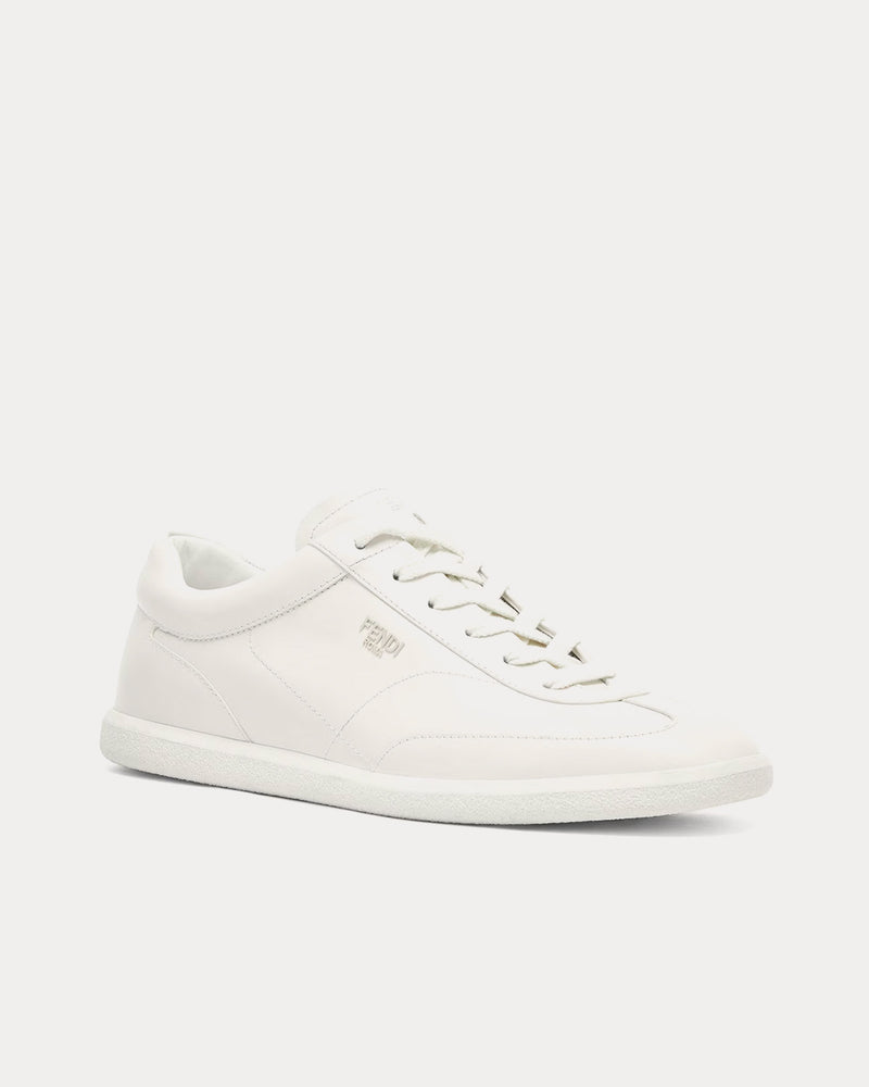 Fendi by Stefano Pilati Slim Leather White Low Top Sneakers - 3