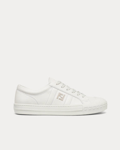 Fendi Domino Leather White Low Top Sneakers