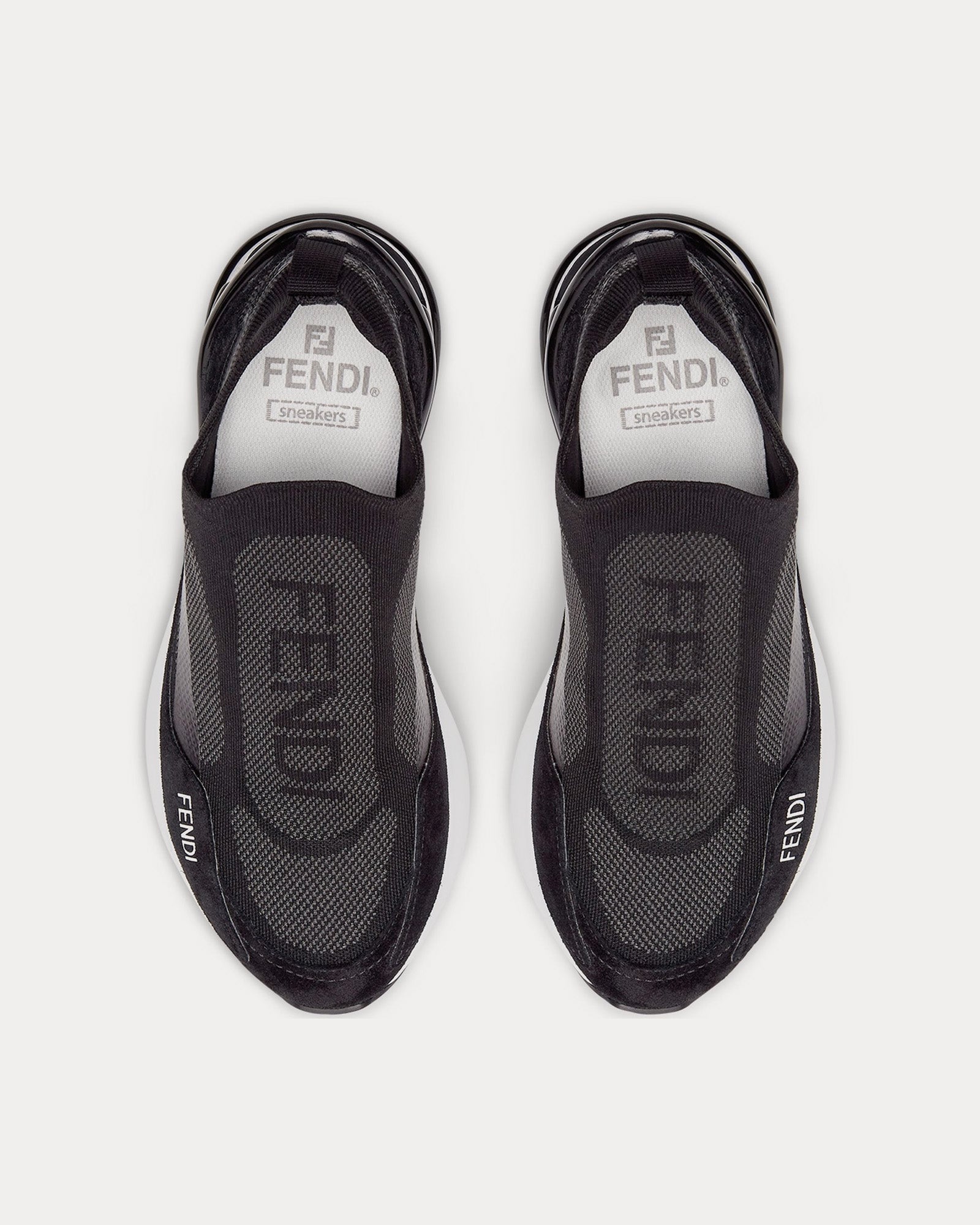 Fendi First 1 Fabric Black Slip On Sneakers - 2