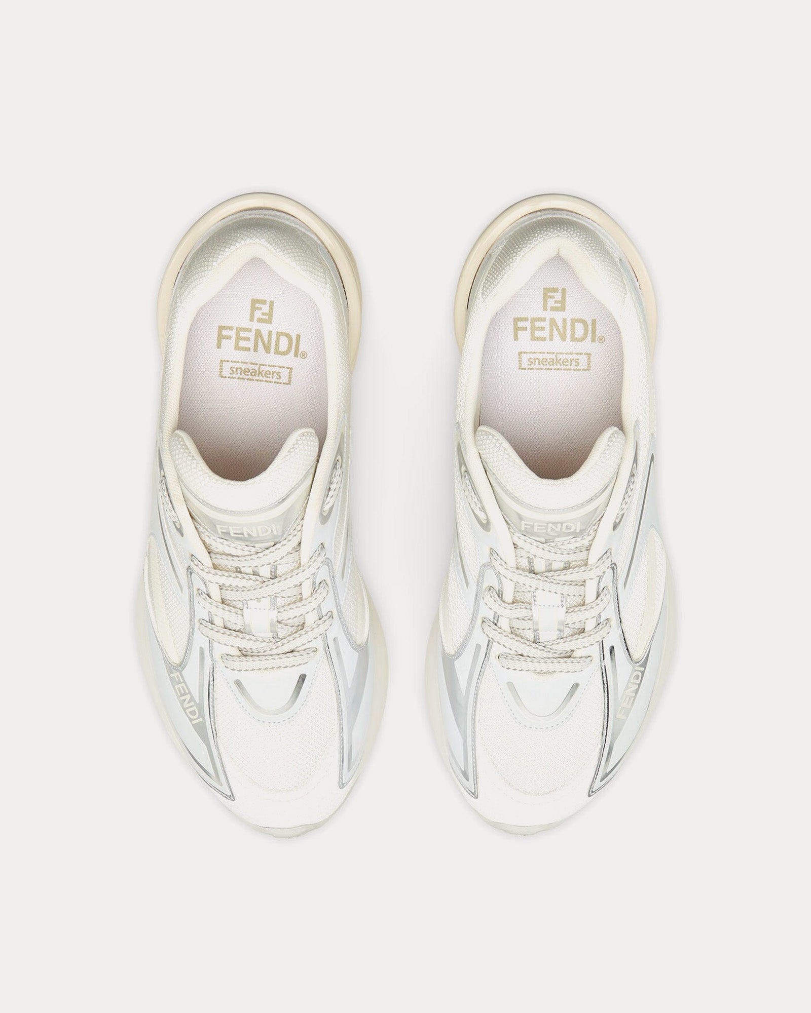 Fendi First 1 Fabric White Low Top Sneakers - 2