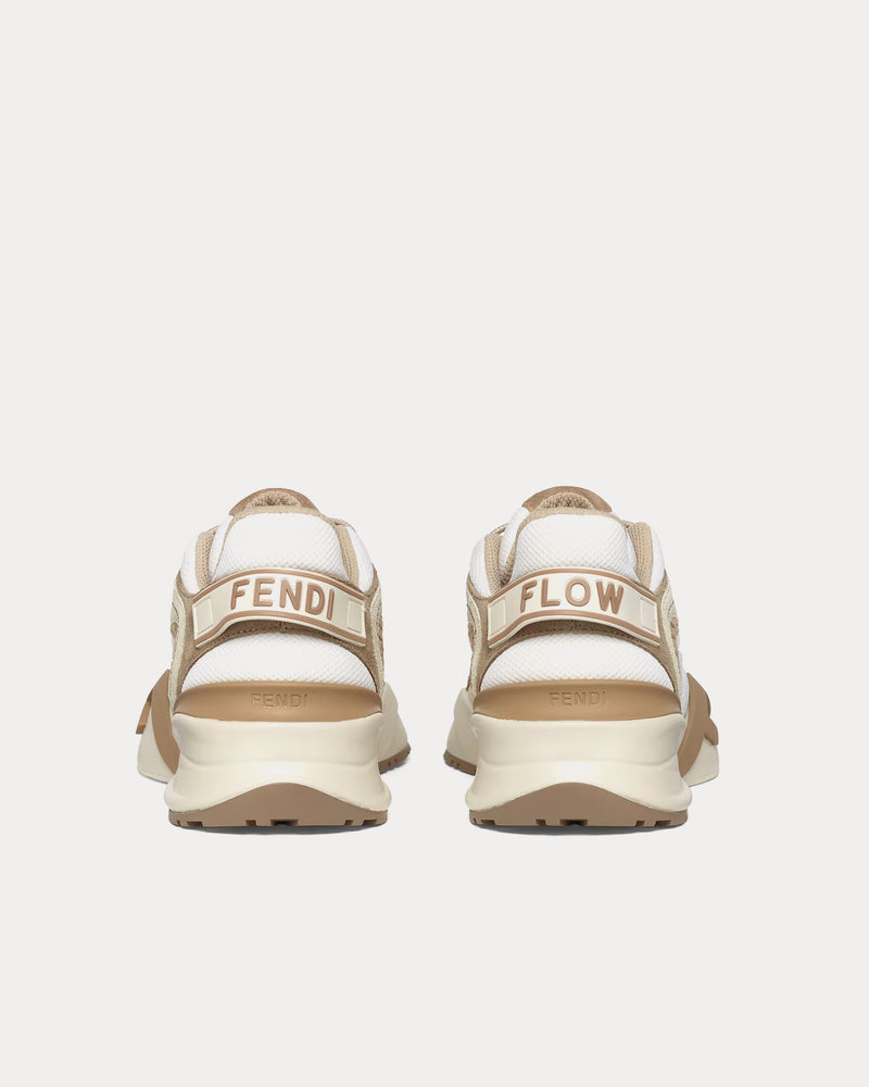 Fendi Flow Mesh & Suede Beige Low Top Sneakers - 3