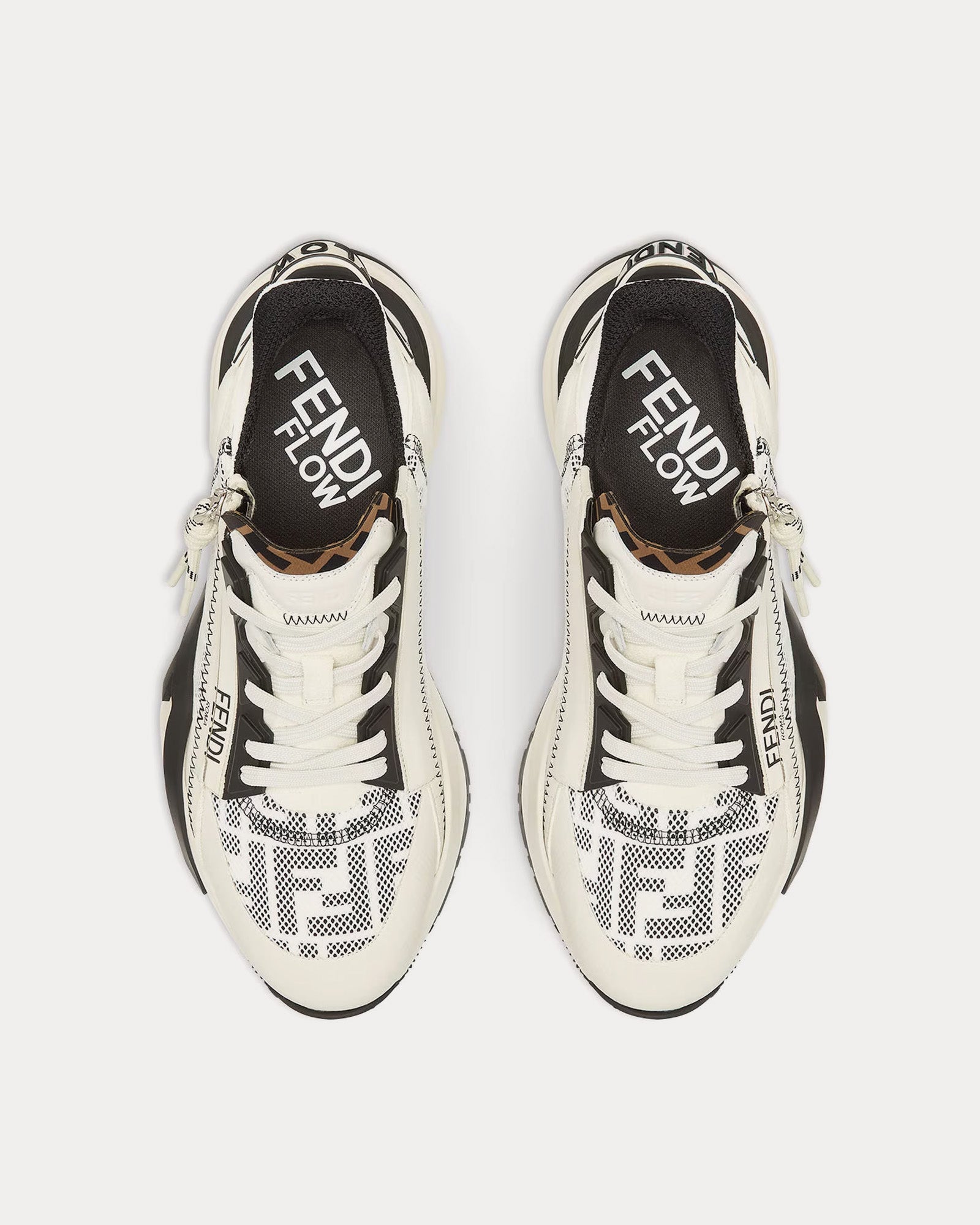 Fendi Flow FF Lycra White Low Top Sneakers - 2