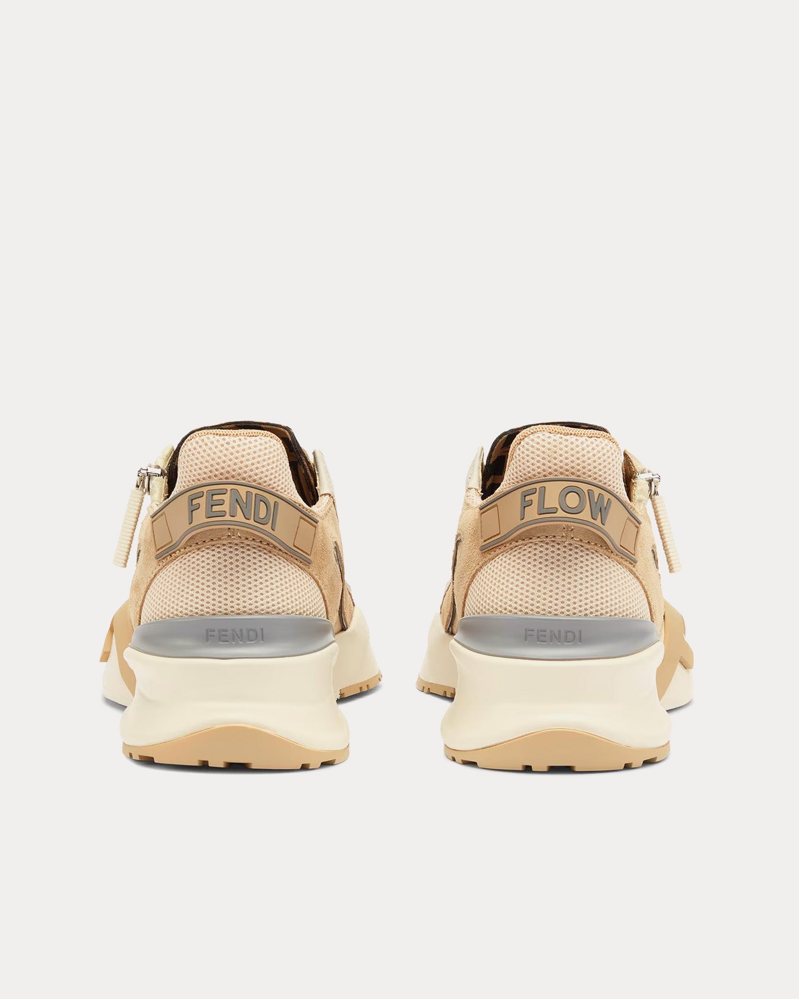 Fendi Flow Suede Beige Low Top Sneakers - 4