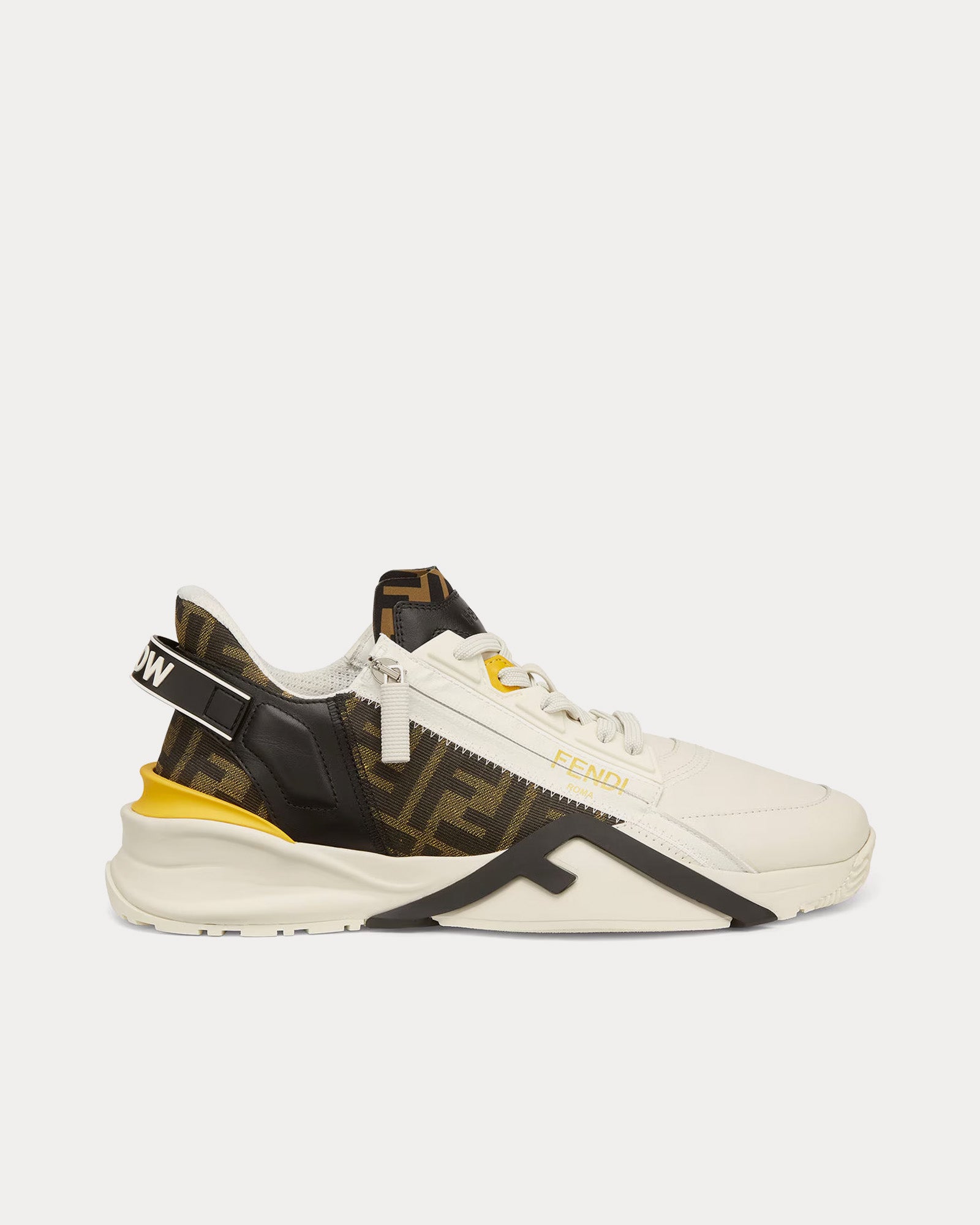 Fendi Flow Leather White Low Top Sneakers - 1