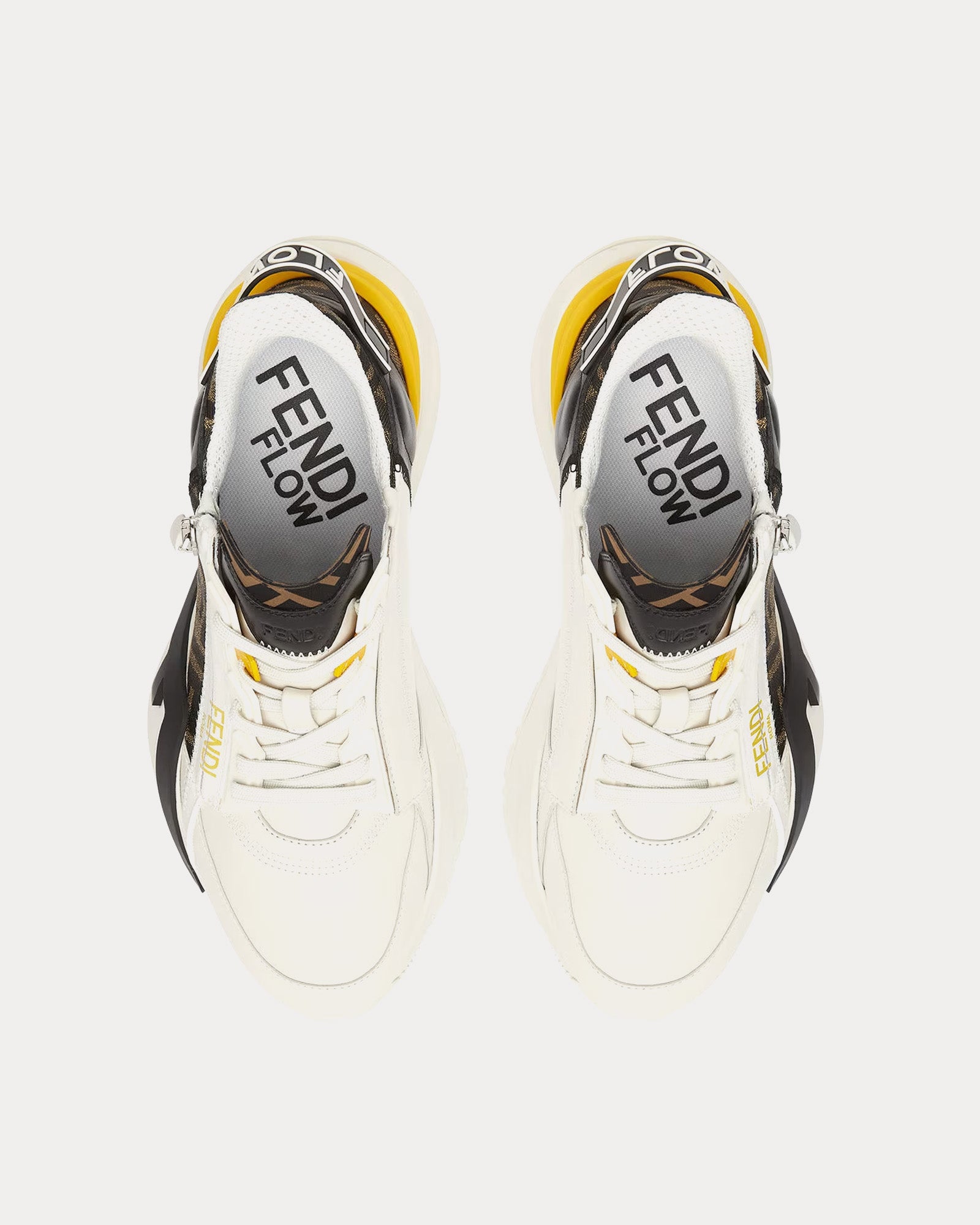 Fendi Flow Leather White Low Top Sneakers - 2