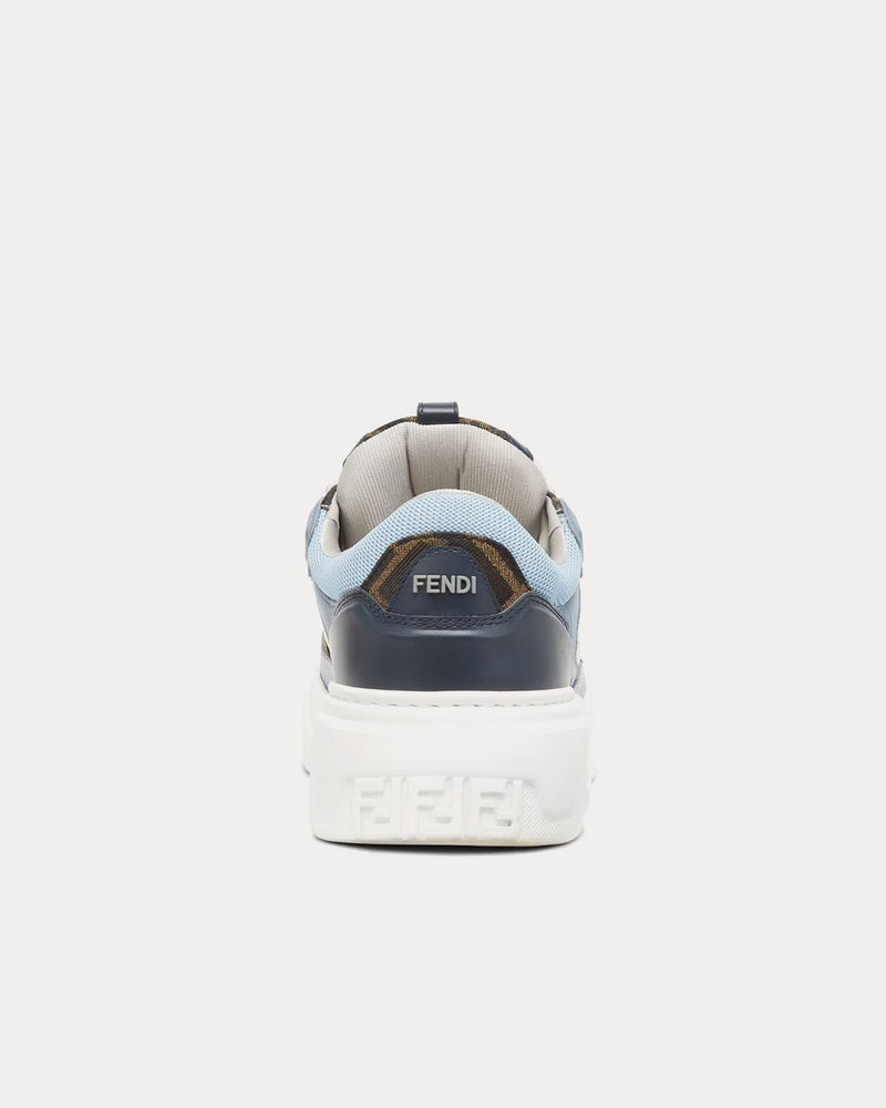 Fendi Force Leather White / Light Blue / Blue Low Top Sneakers - 4