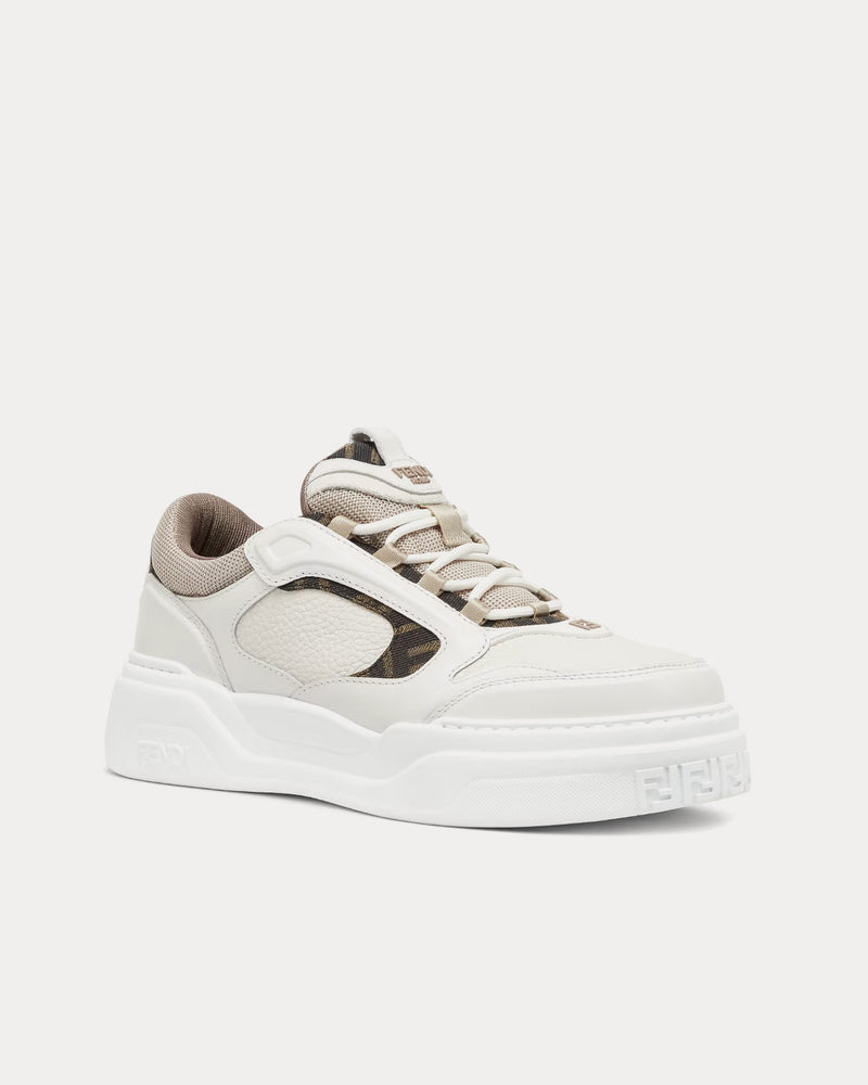 Fendi Force Leather White Low Top Sneakers - 3