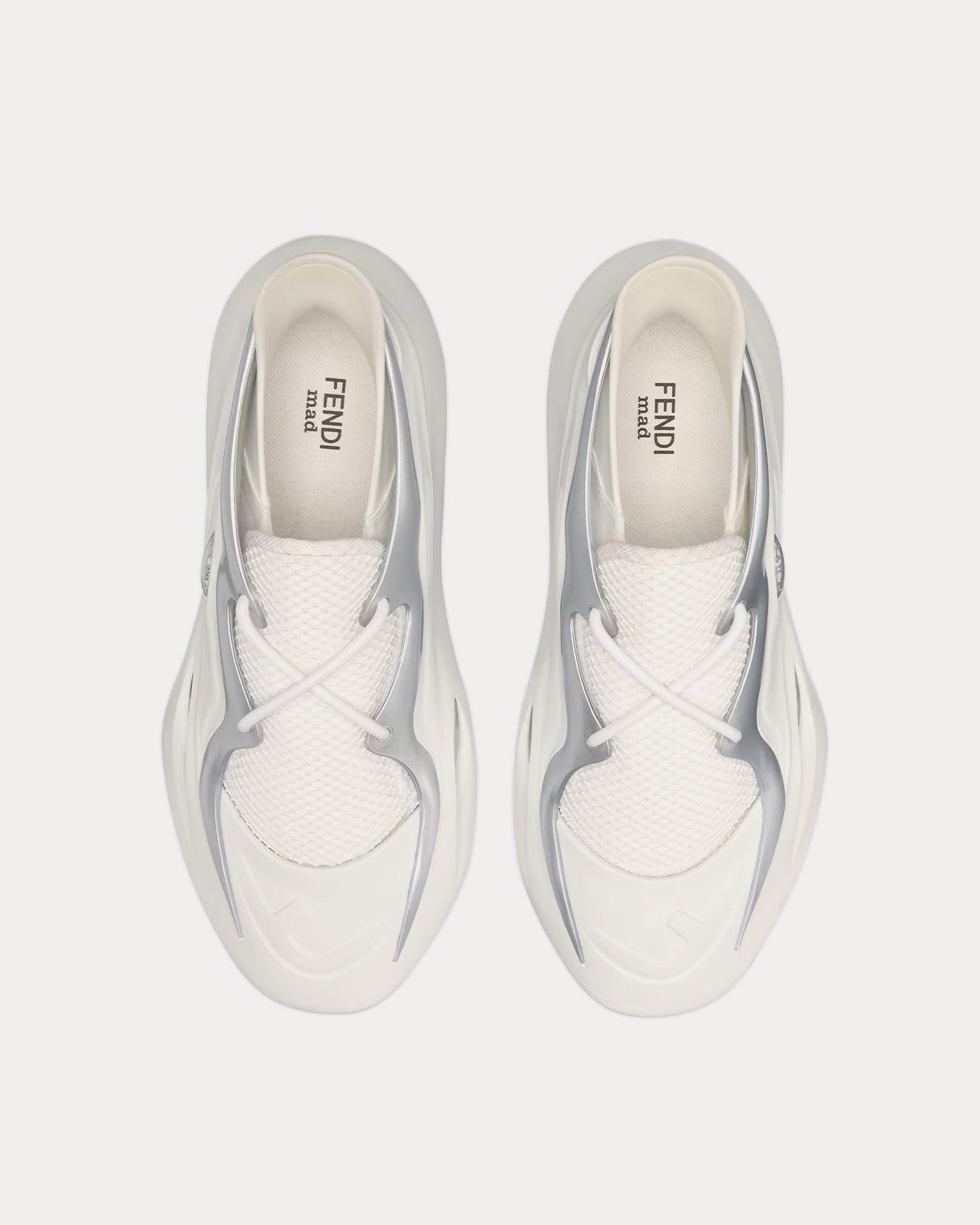 Fendi x MAD Architects Mad Lycra White Slip On Sneakers - 2