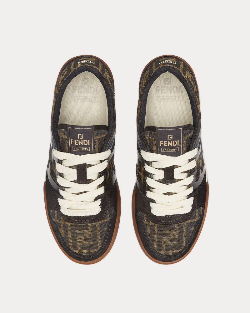 Fendi Match Suede FF Jacquard Brown / Black Low Top Sneakers - 2