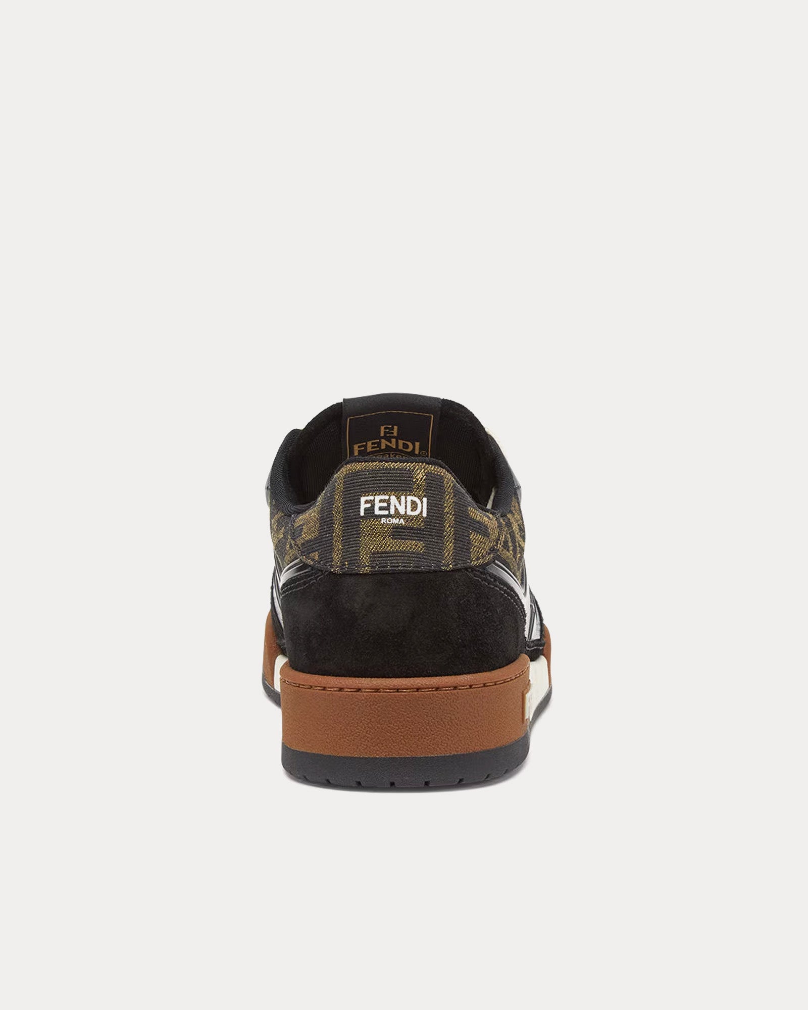 Fendi Match Suede FF Jacquard Brown / Black Low Top Sneakers - 4