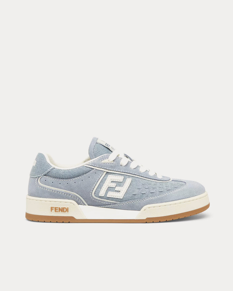 Fendi Match Fabric & Suede Light Blue Denim Low Top Sneakers - 1