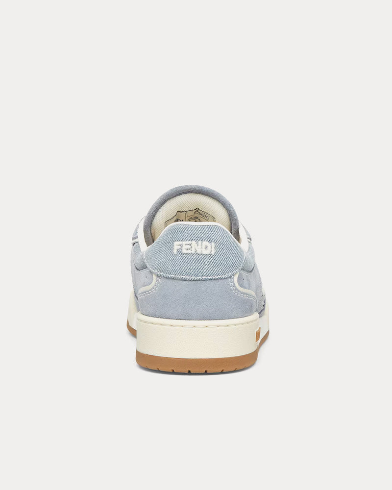 Fendi Match Fabric & Suede Light Blue Denim Low Top Sneakers - 4