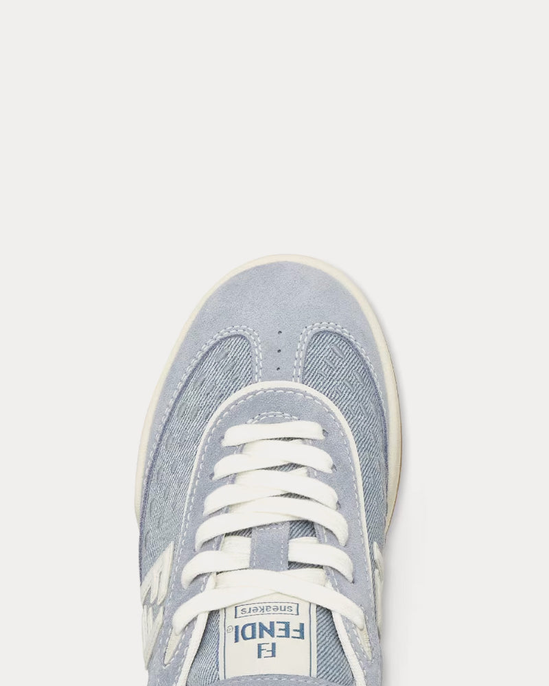 Fendi Match Fabric & Suede Light Blue Denim Low Top Sneakers - 5