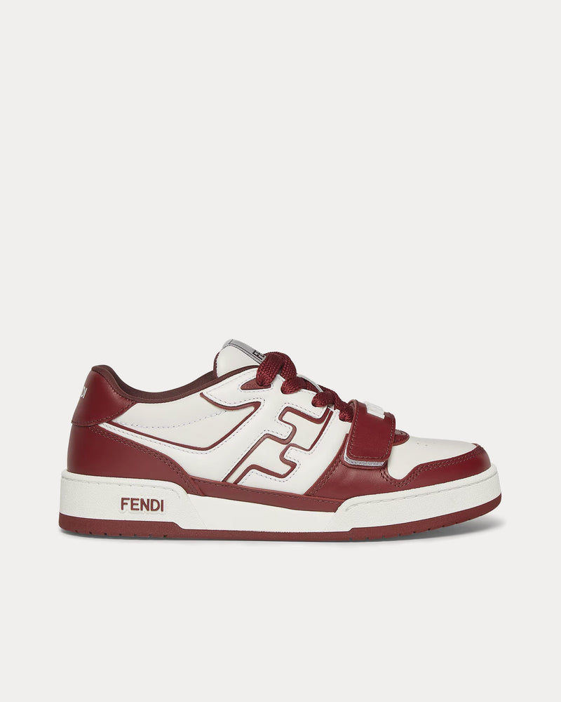 Fendi Match Leather Burgundy Low Top Sneakers - 1