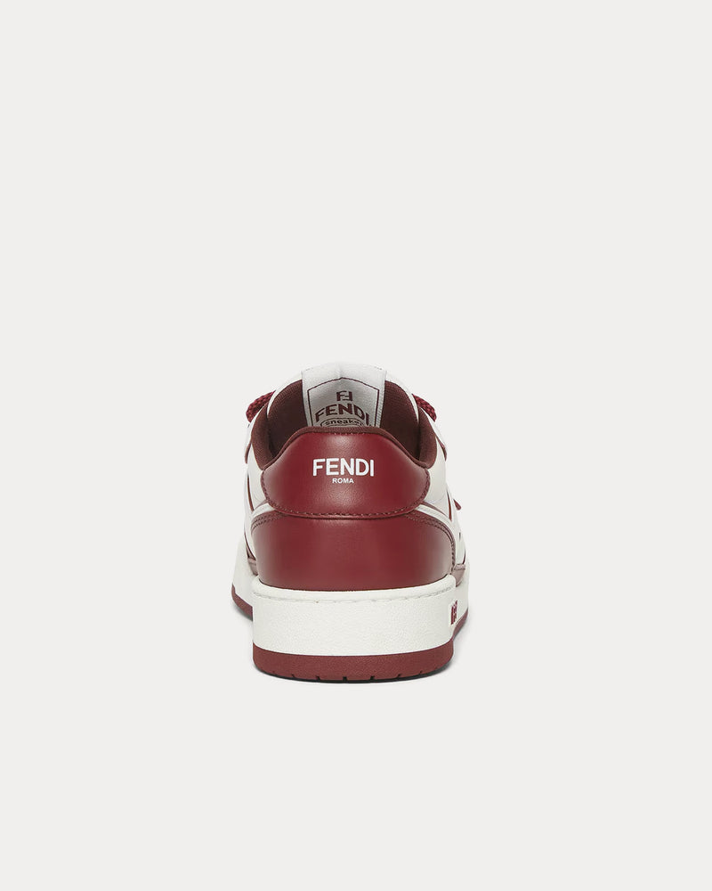 Fendi Match Leather Burgundy Low Top Sneakers - 3