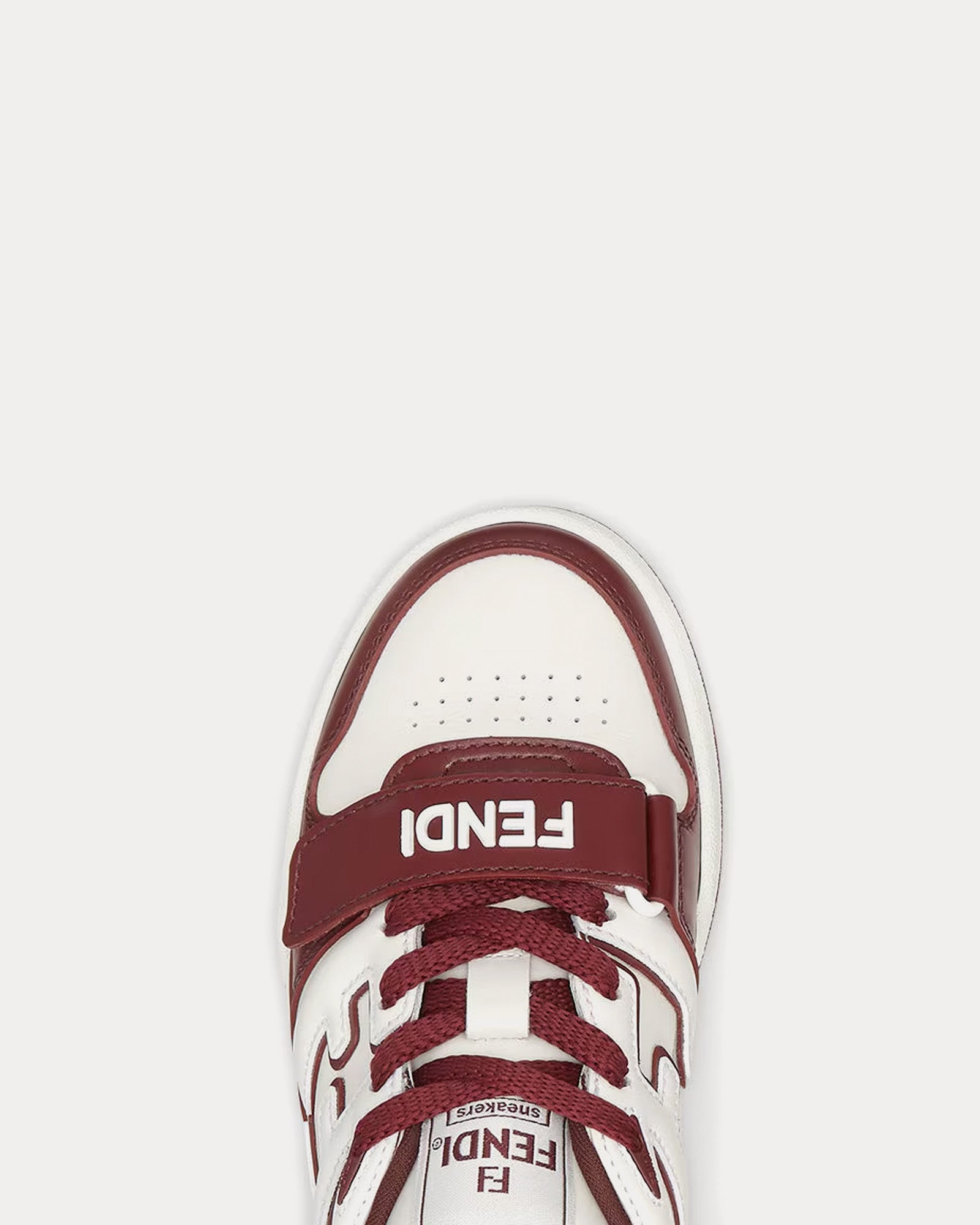 Fendi Match Leather Burgundy Low Top Sneakers - 4