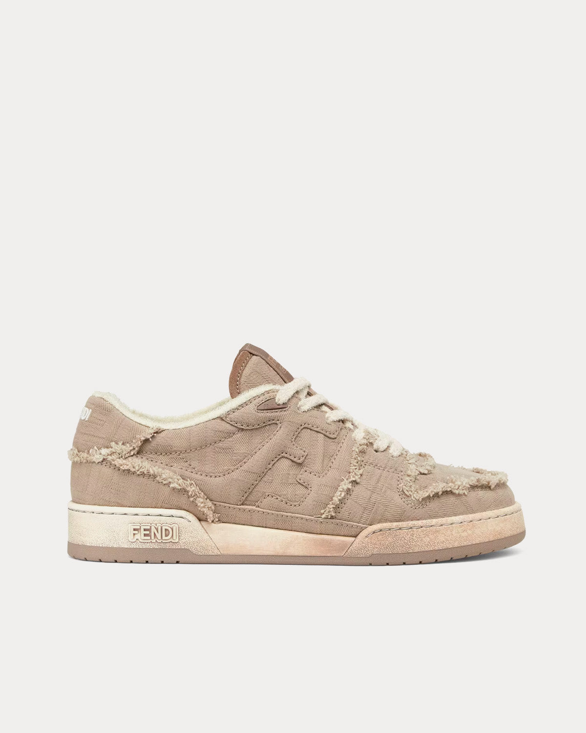 Fendi Match Canvas Beige Low Top Sneakers - 1