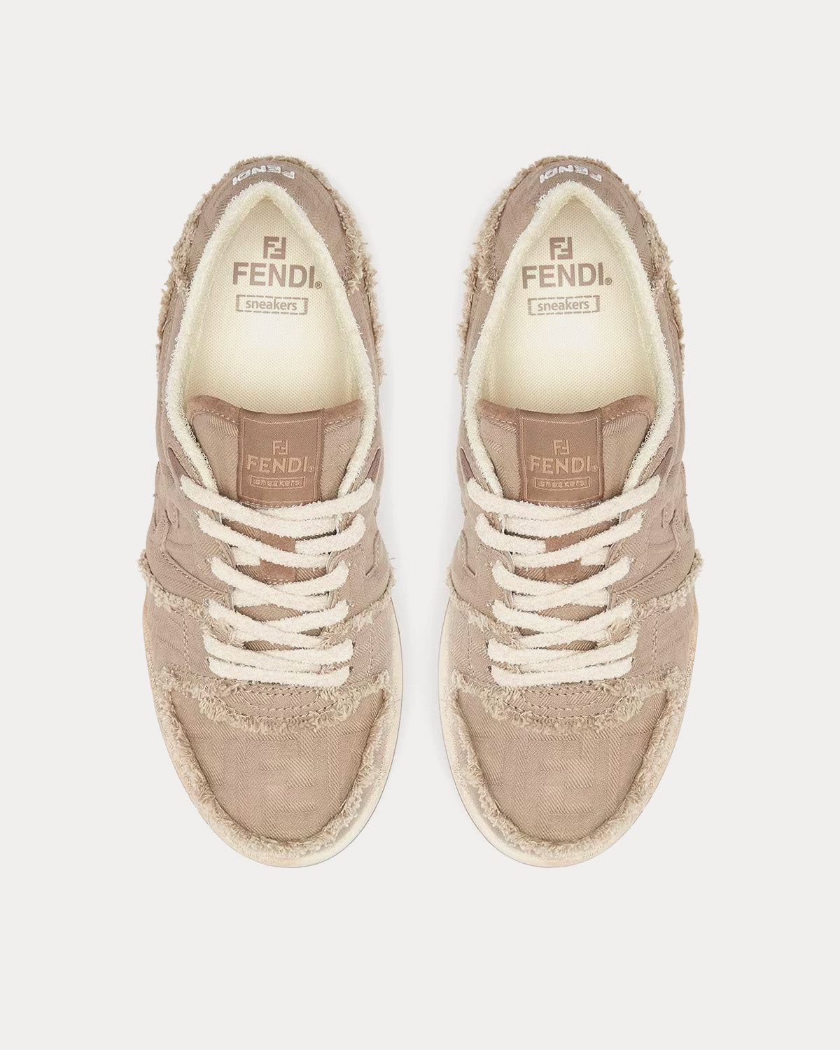 Fendi Match Canvas Beige Low Top Sneakers - 2