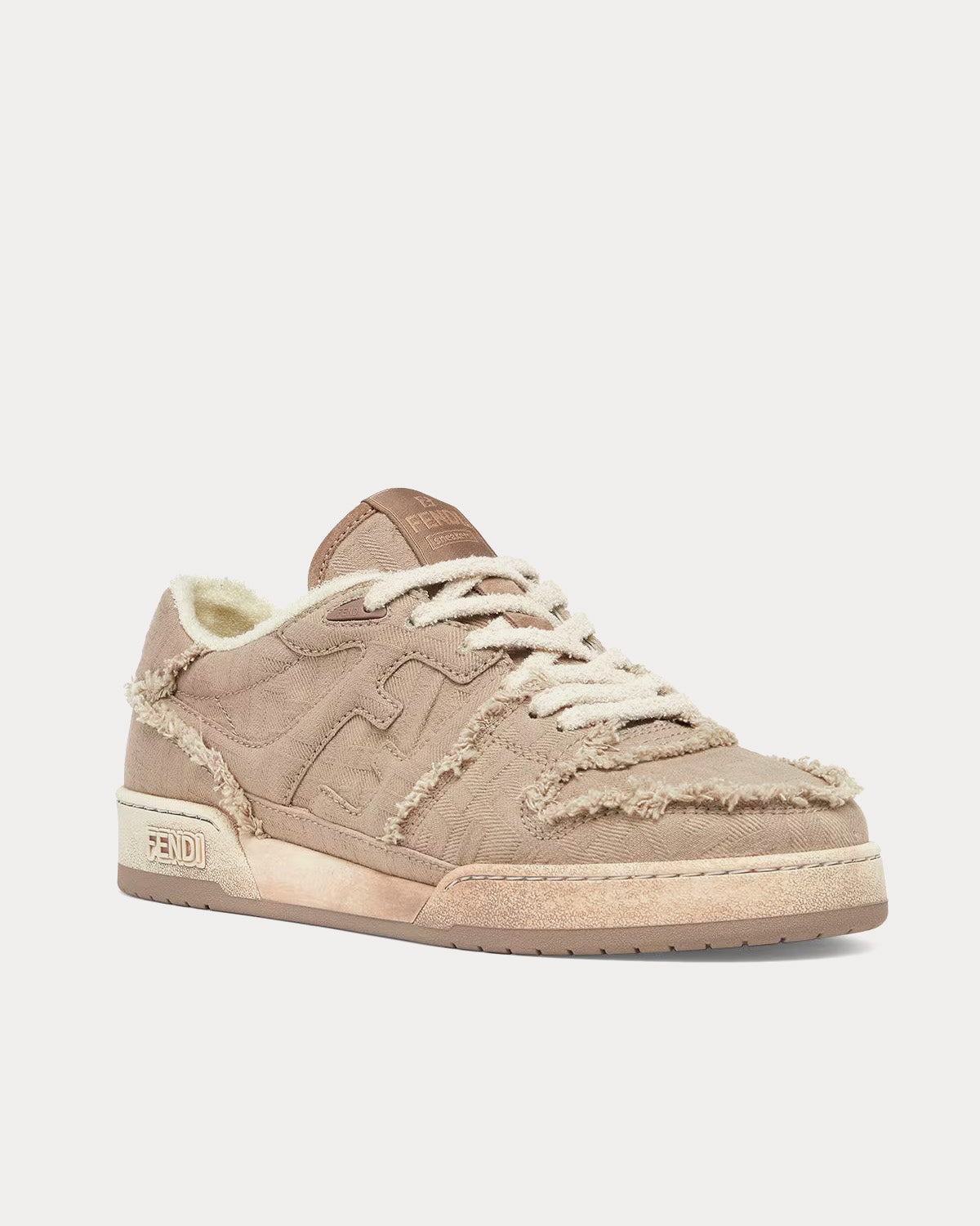 Fendi Match Canvas Beige Low Top Sneakers - 3