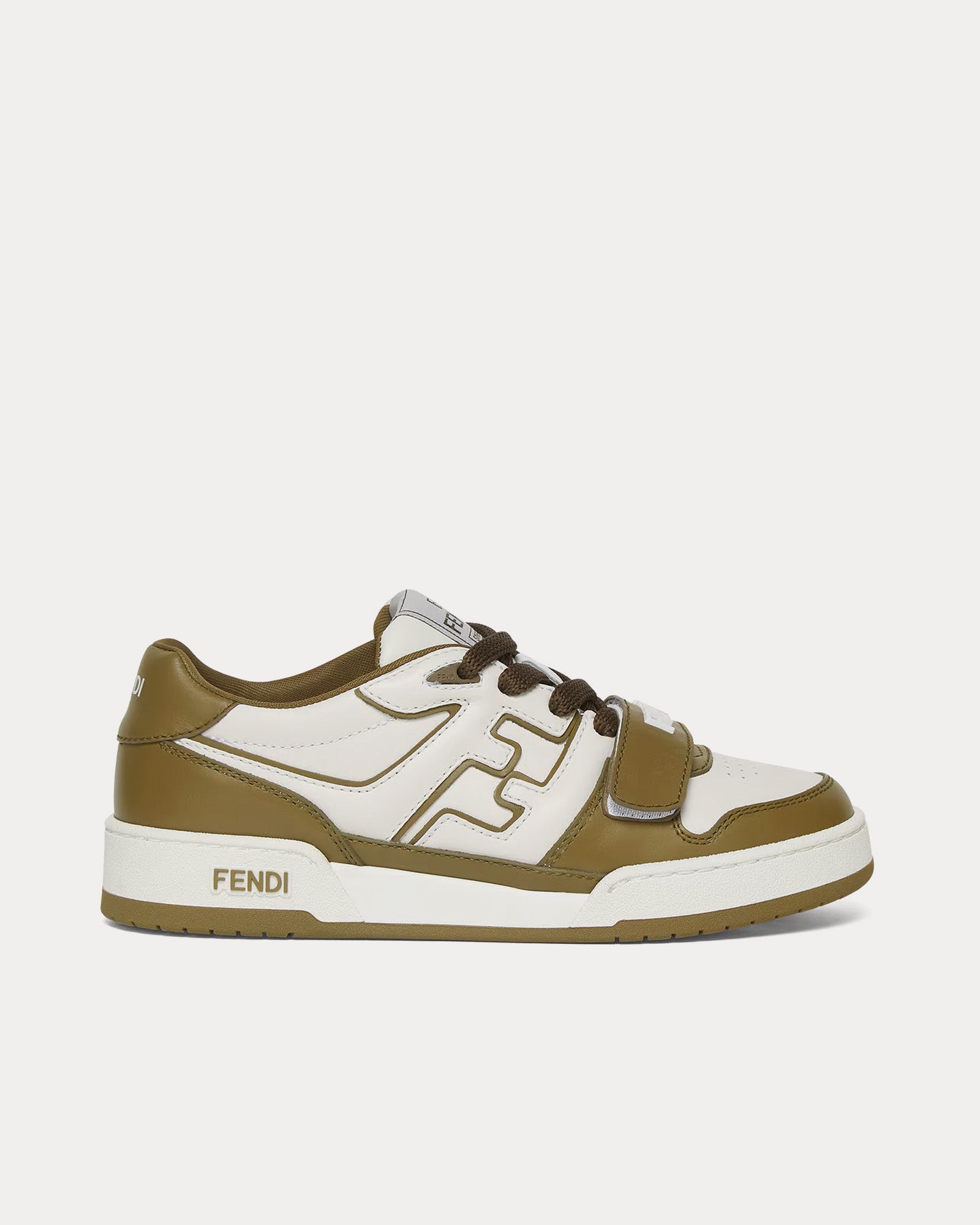 Fendi Match Leather Green Low Top Sneakers - 1