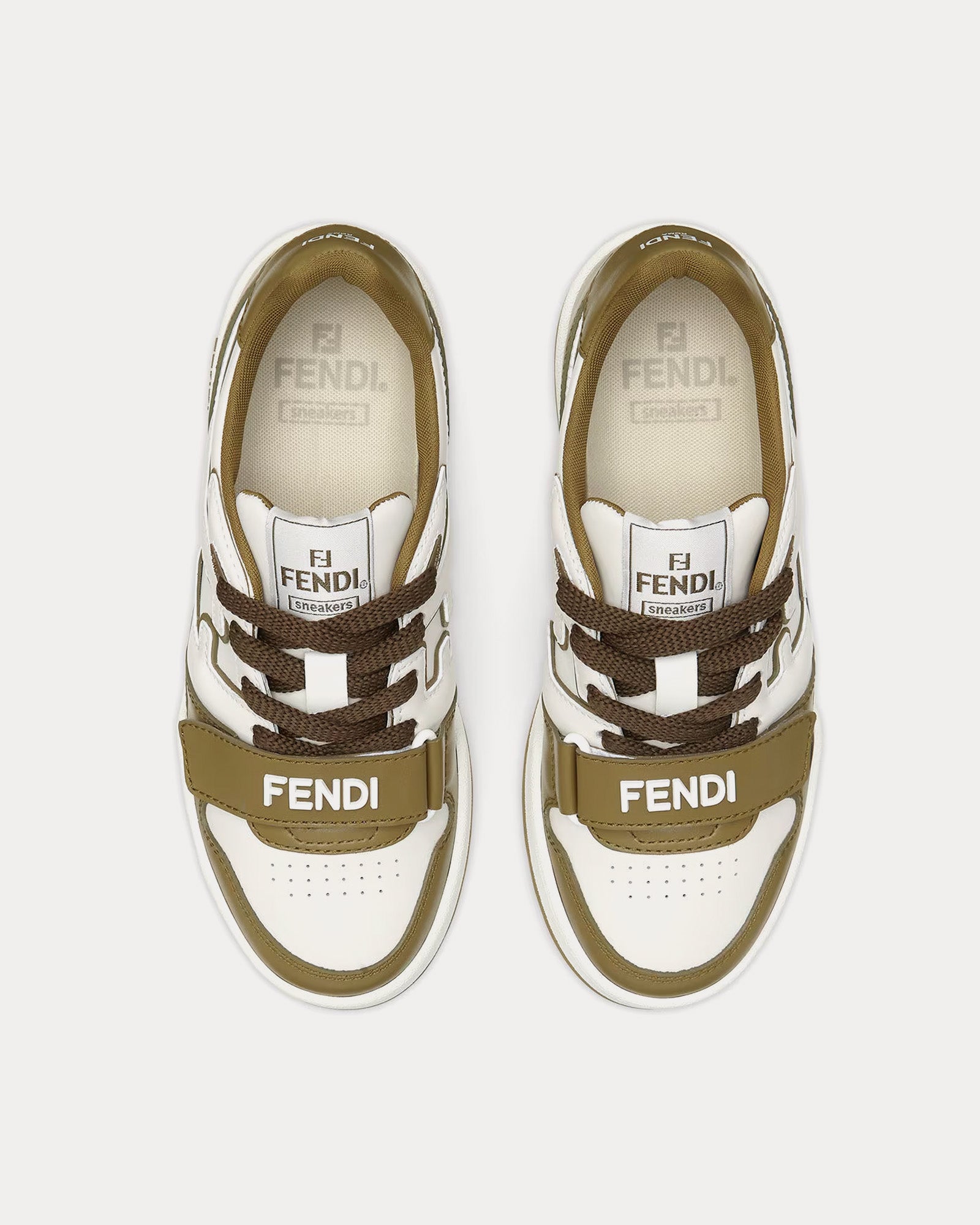 Fendi Match Leather Green Low Top Sneakers - 2