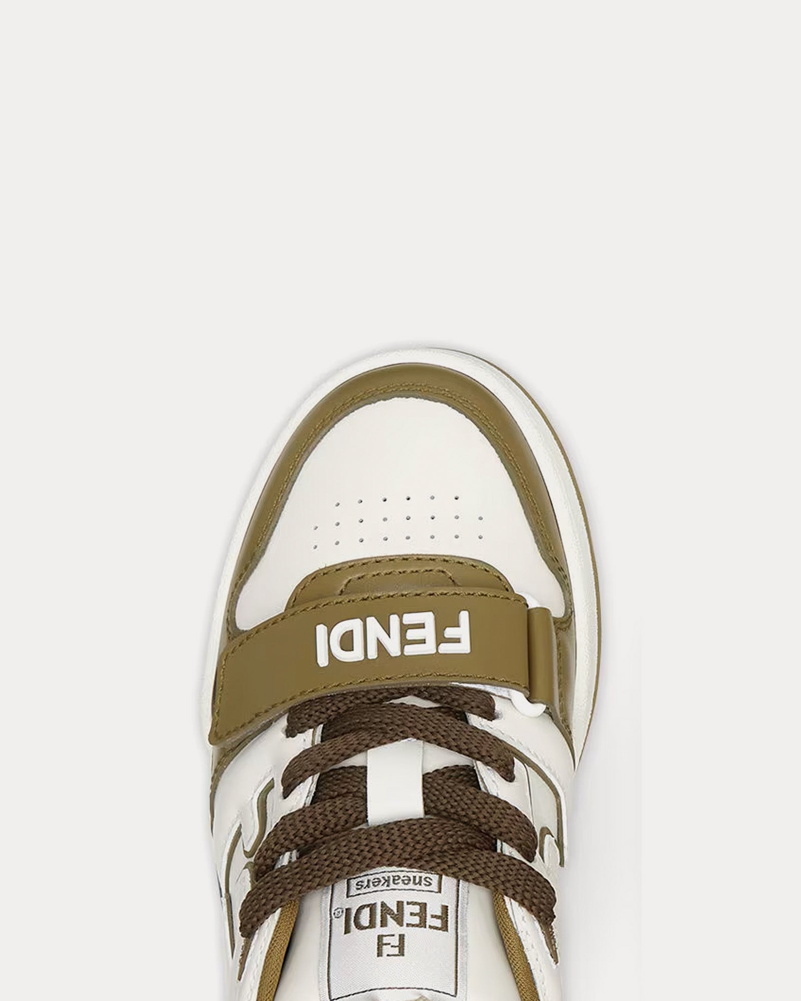 Fendi Match Leather Green Low Top Sneakers - 4