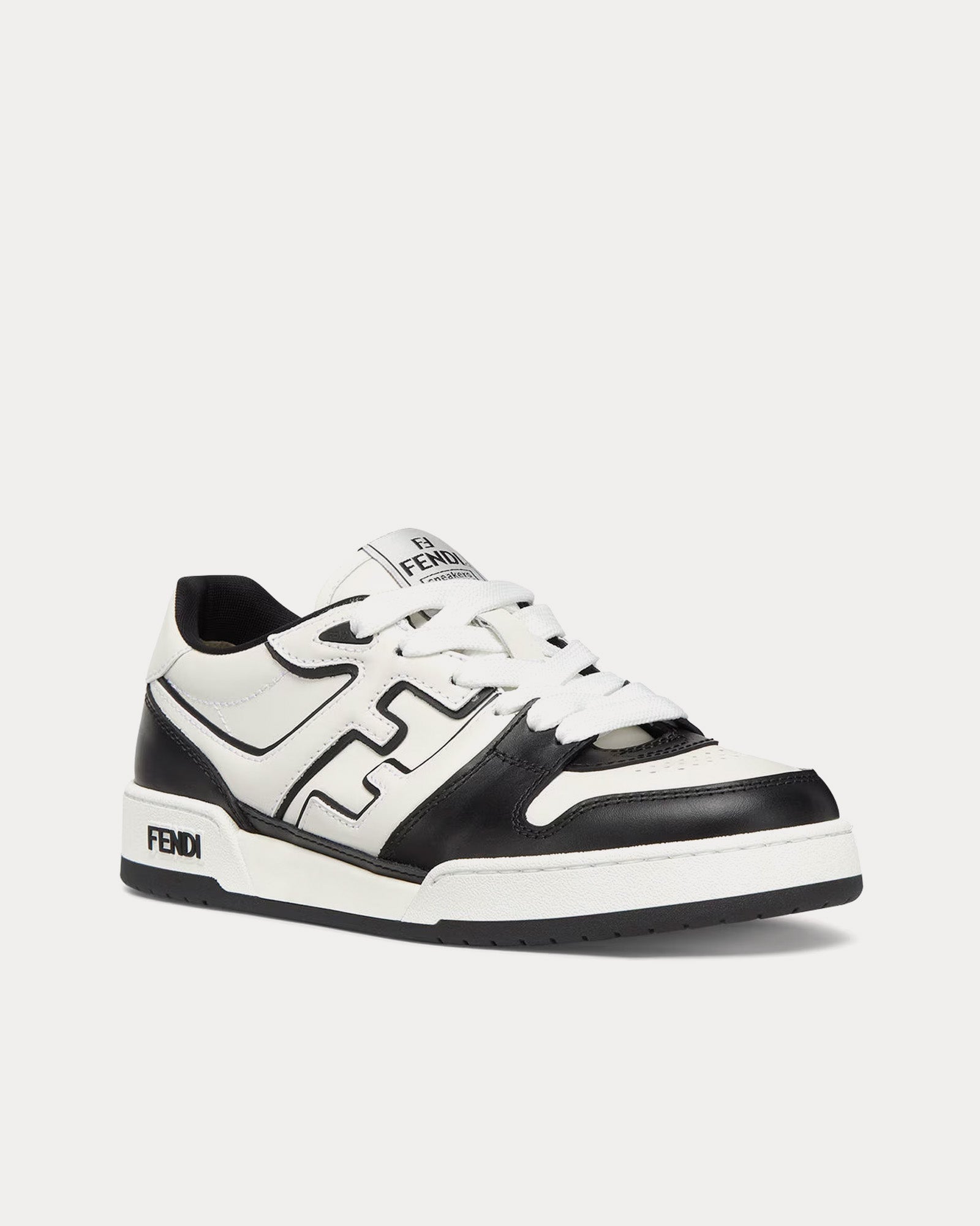 Fendi Match Leather Black / White Low Top Sneakers - 3