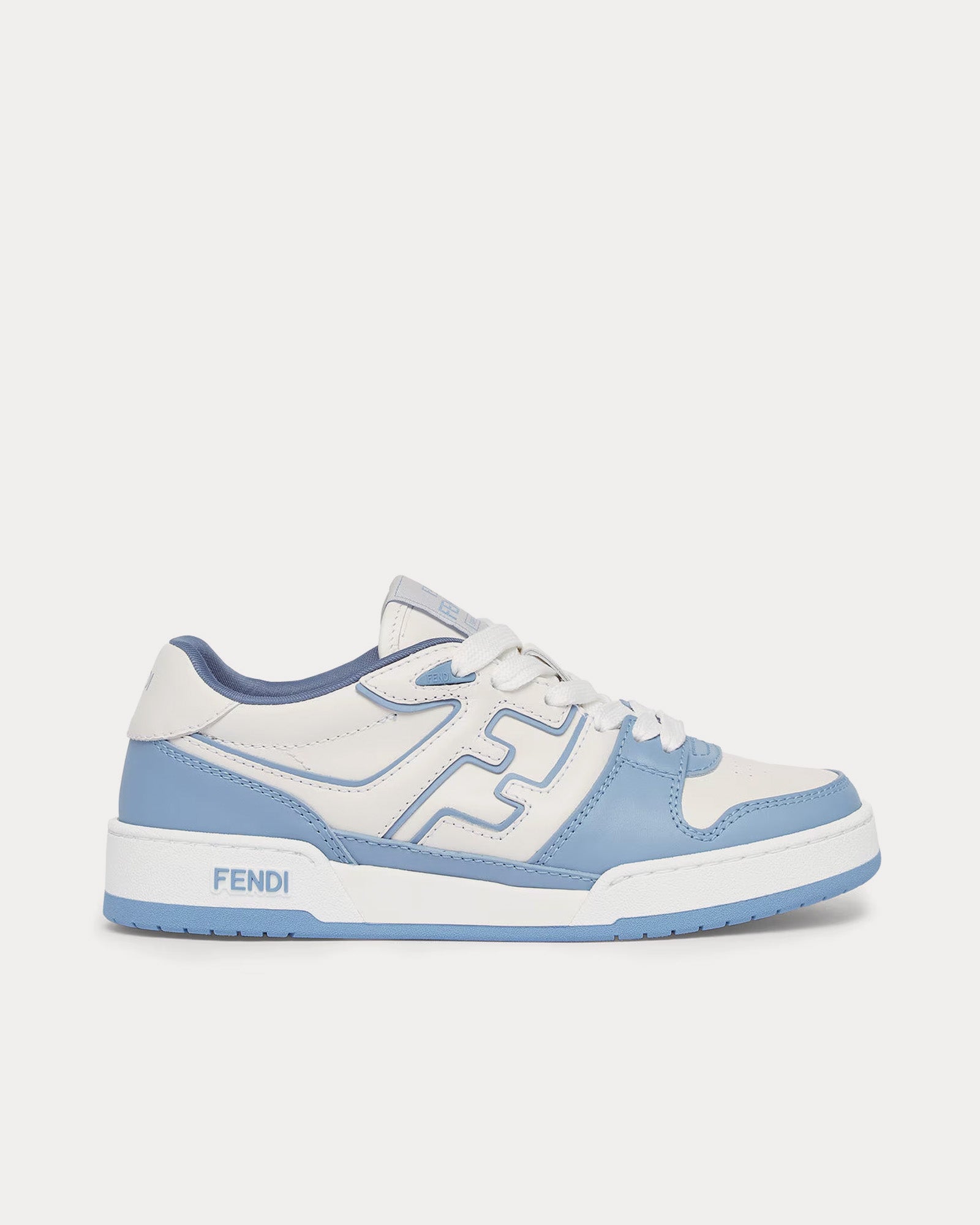 Fendi Match Leather Light Blue Low Top Sneakers - 1