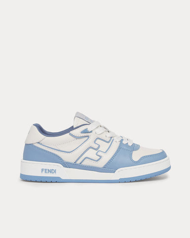 Fendi Match Leather Light Blue Low Top Sneakers