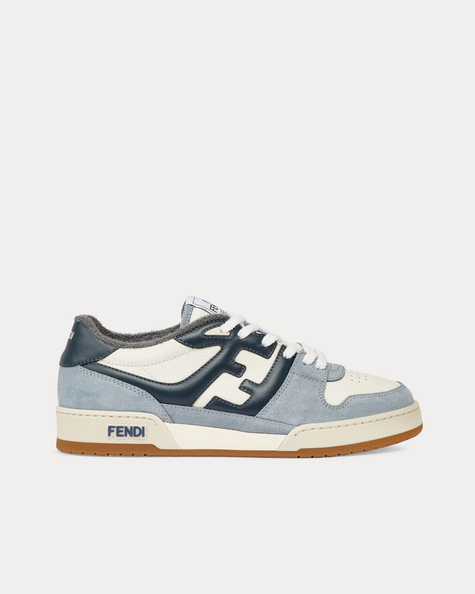 Fendi Match Suede Light Blue / White Low Top Sneakers - 1