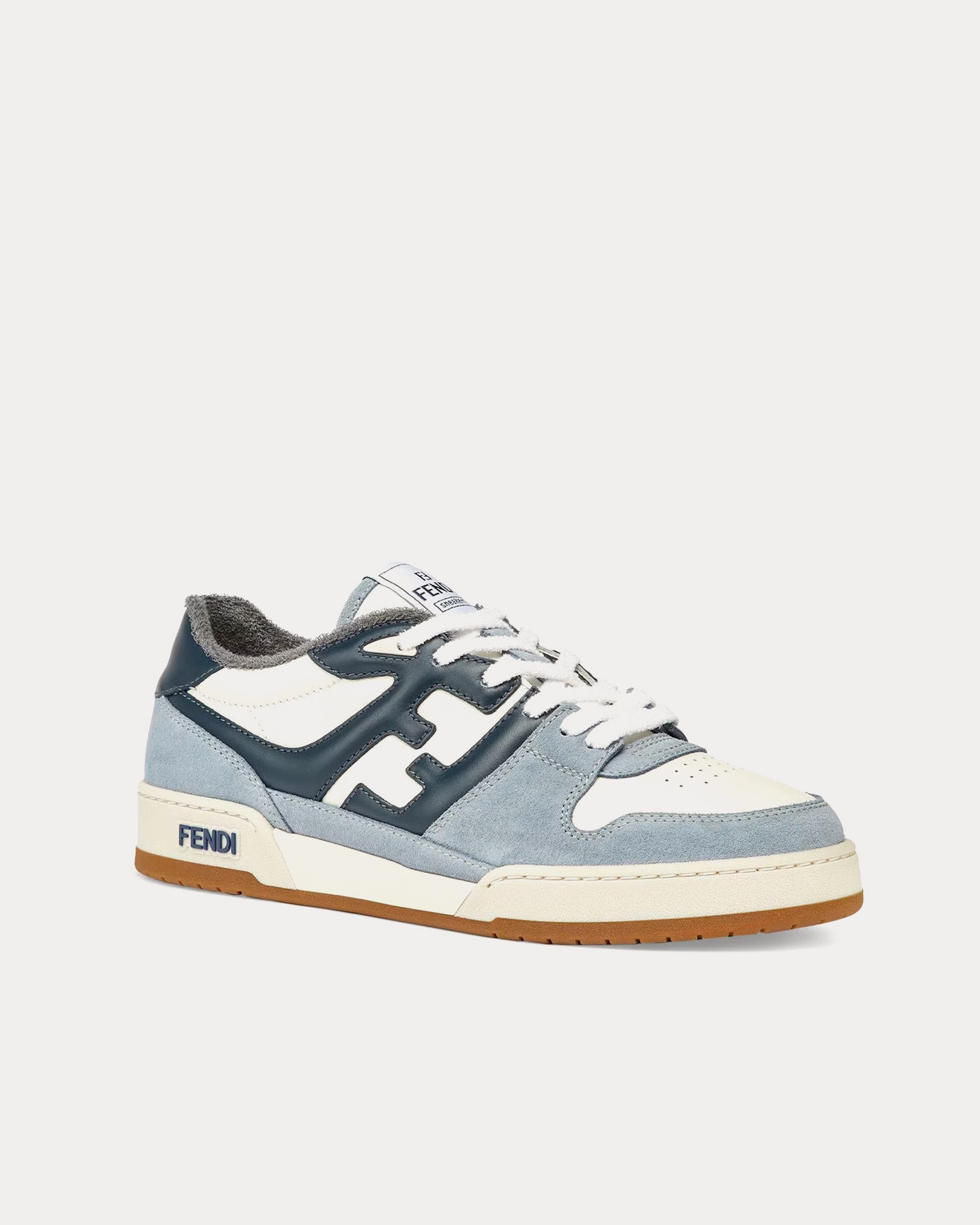 Fendi Match Suede Light Blue / White Low Top Sneakers - 3