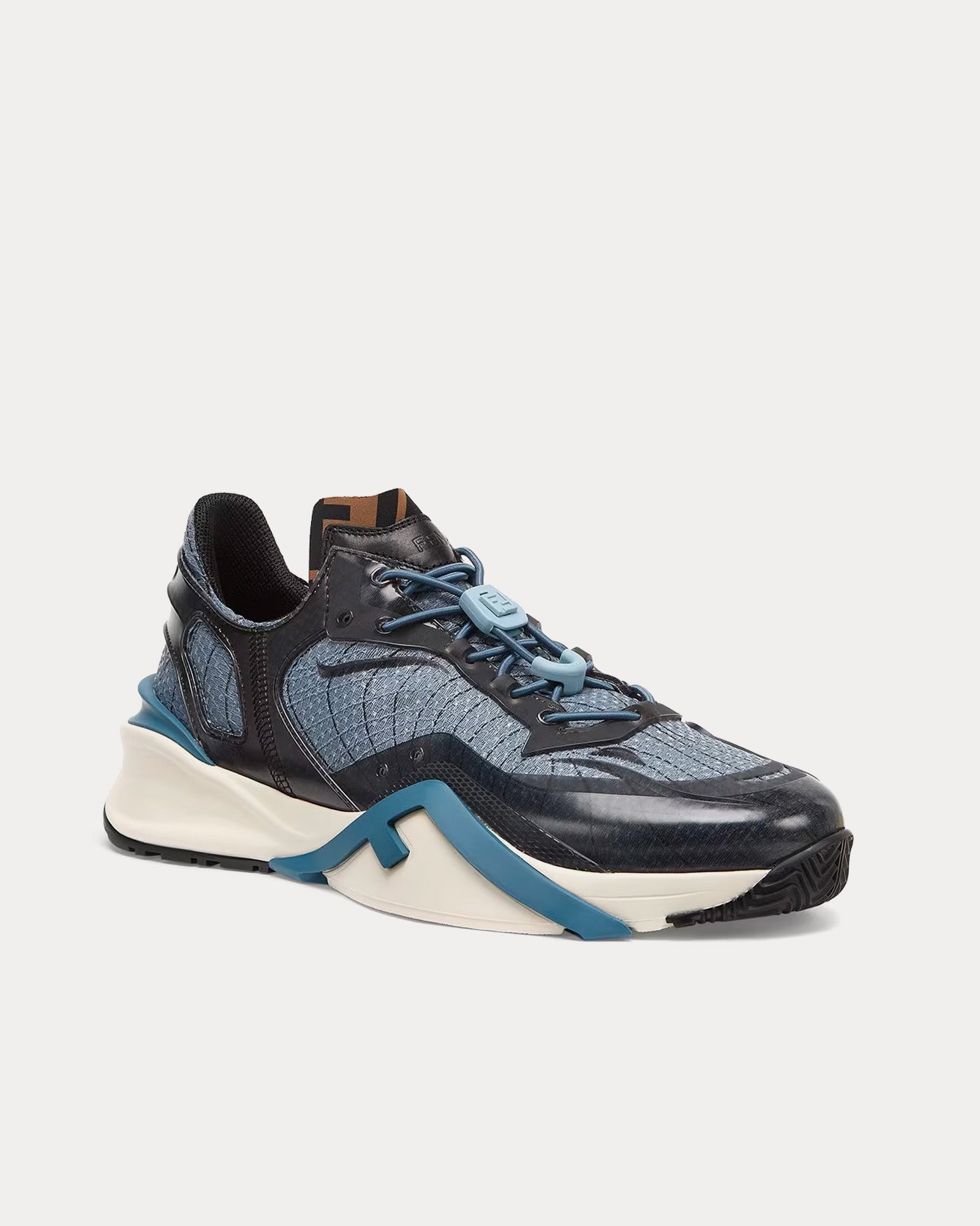 Fendi Flow Fabric Blue / Black Low Top Sneakers - 3