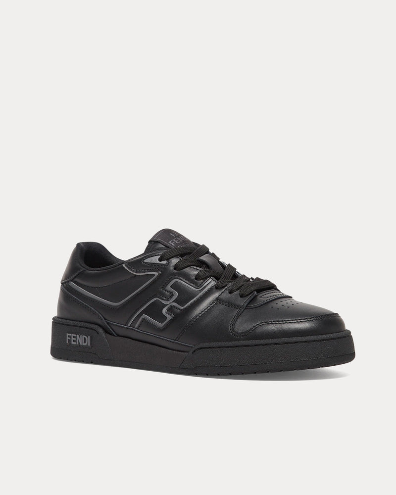 Fendi by Stefano Pilati Match Leather Black Low Top Sneakers - 3