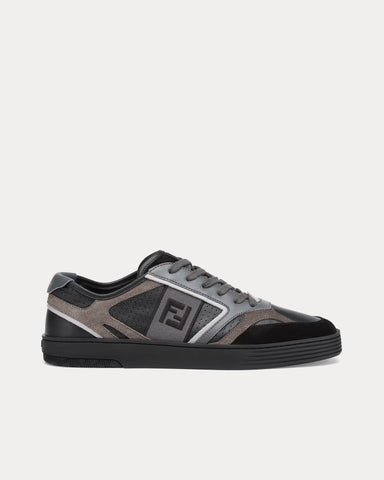 Fendi Step Leather Black Low Top Sneakers