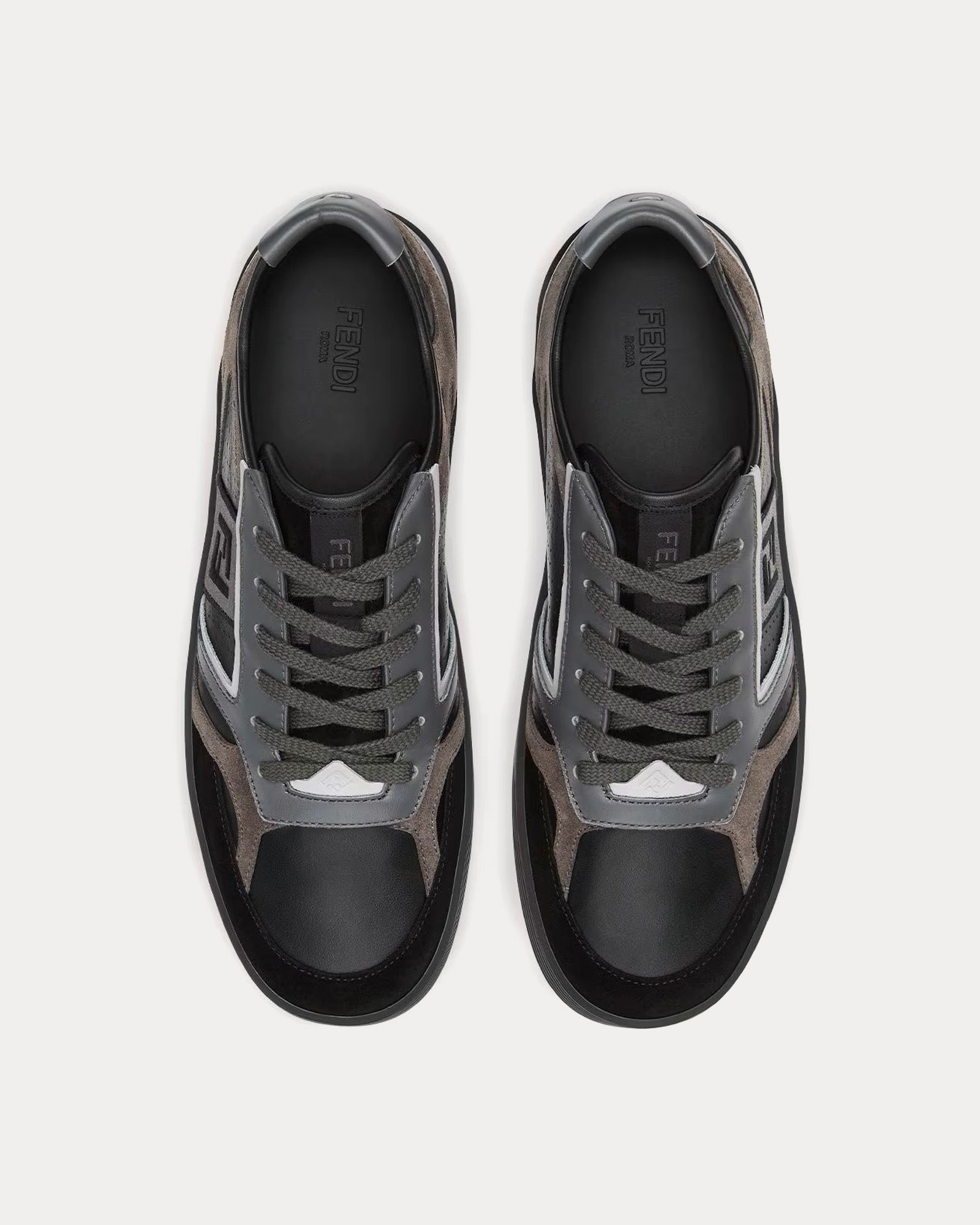 Fendi Step Leather Black Low Top Sneakers - 2