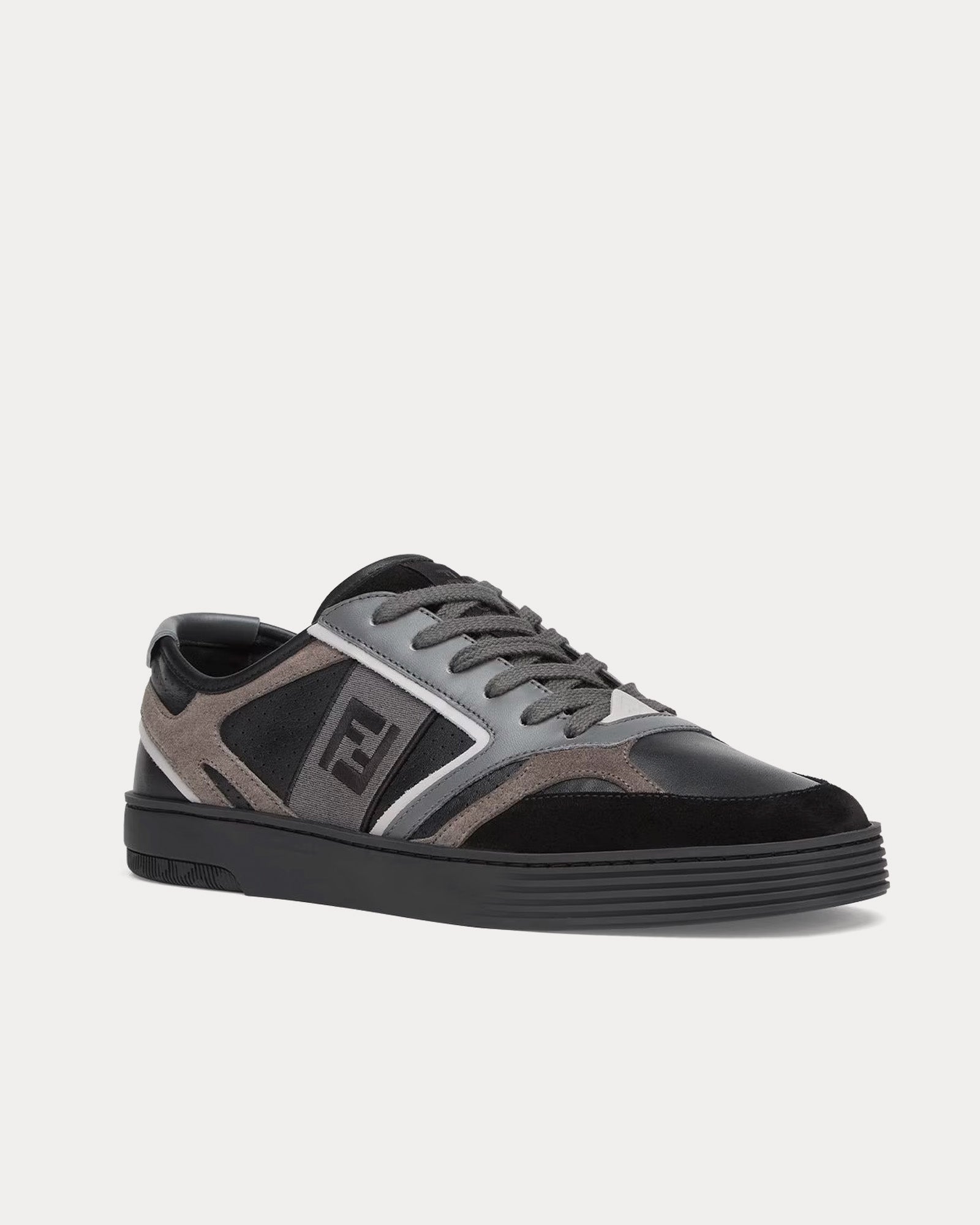 Fendi Step Leather Black Low Top Sneakers - 3